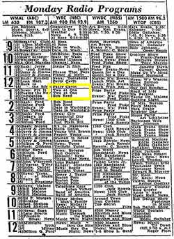 Radio schedule from July 11 1955