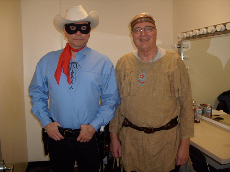 Denis and Bert as their alter egos The Lone Ranger and Tonto